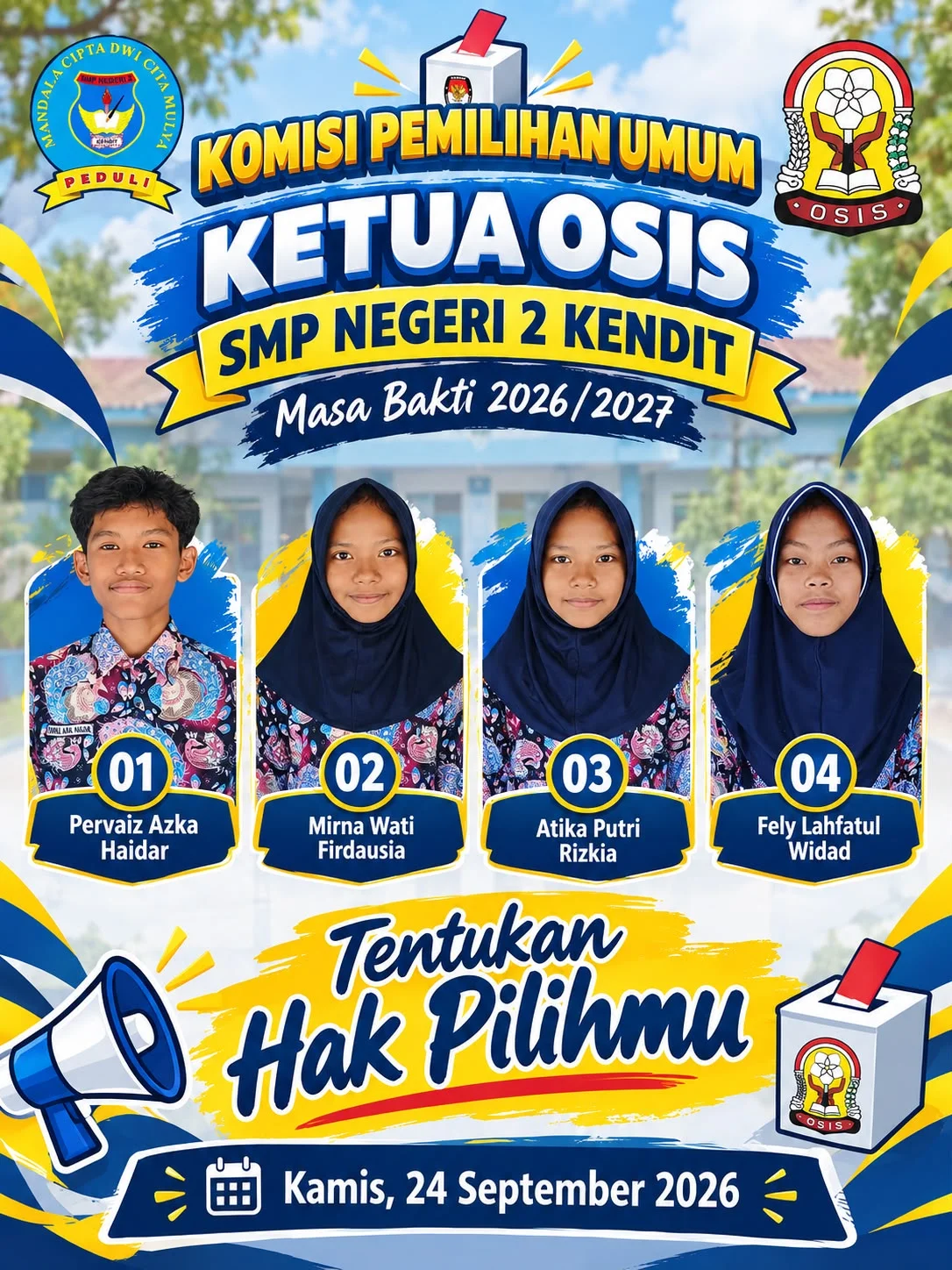 Pemilihan Ketua OSIS SMPN 2 Kendit Masa Bakti 2026–2027